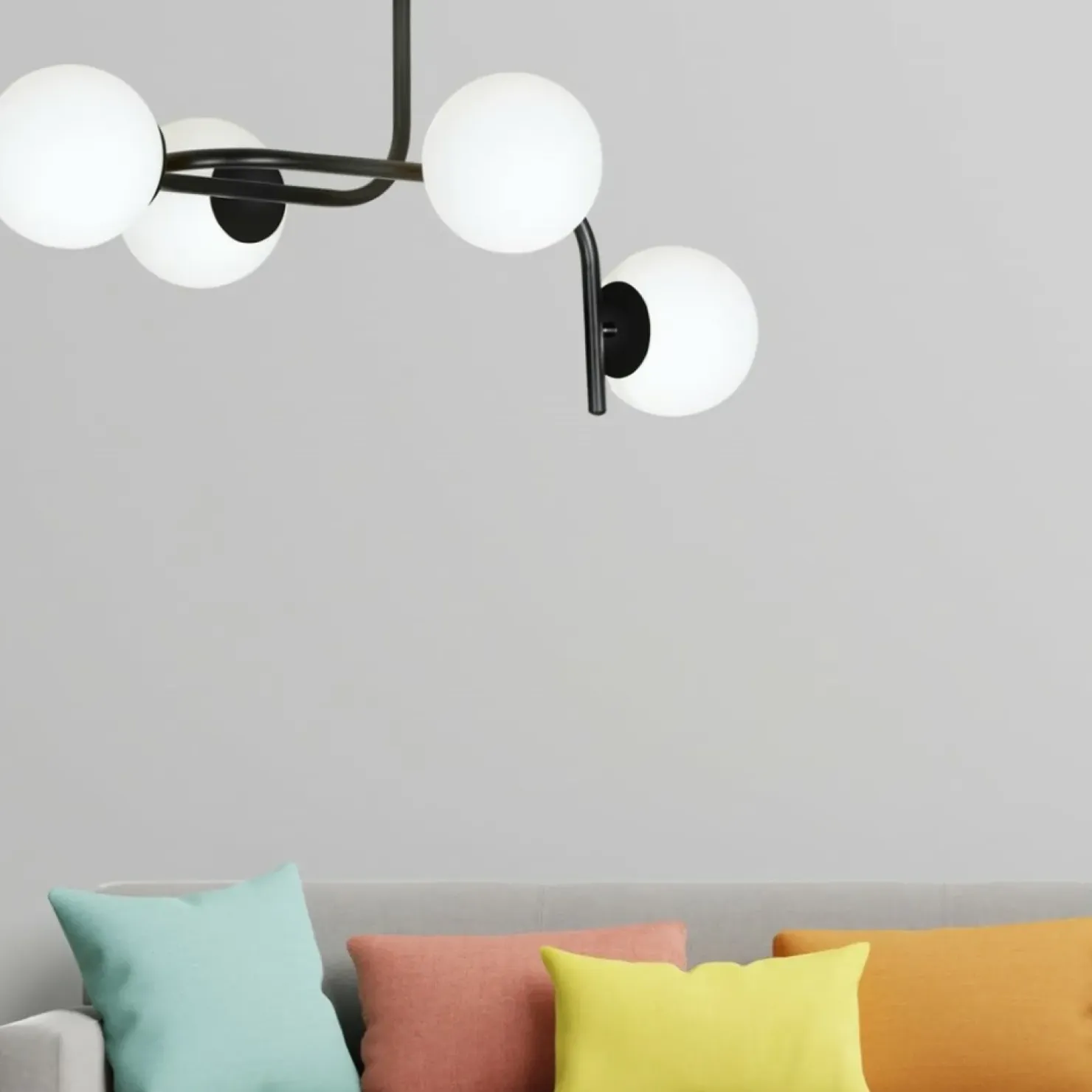 Shop Sklep Kaja Lampa sufitowa o obłym kształcie, białe klosze 1030/4A KALF | Kaja