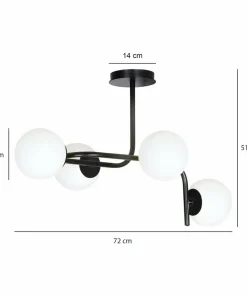 Shop Sklep Kaja Lampa sufitowa o obłym kształcie, białe klosze 1030/4A KALF | Kaja