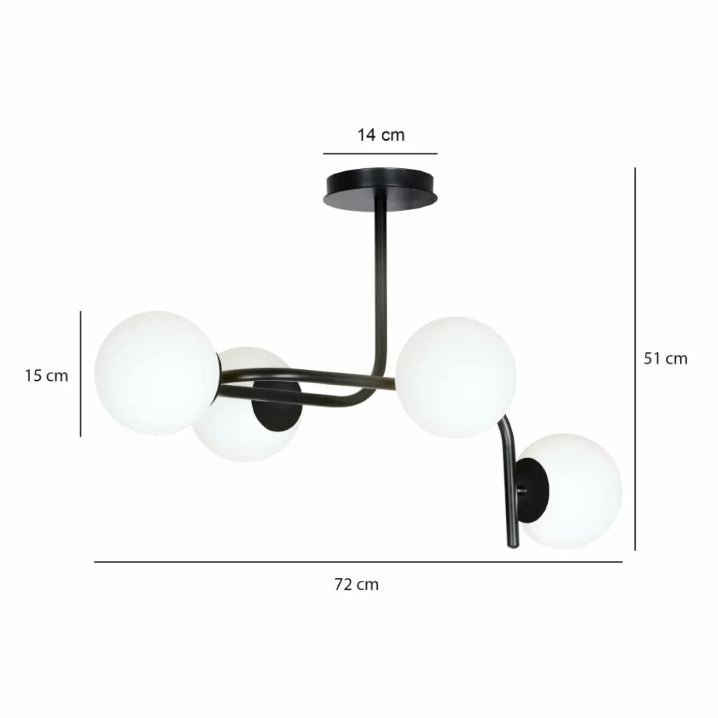Shop Sklep Kaja Lampa sufitowa o obłym kształcie, białe klosze 1030/4A KALF | Kaja