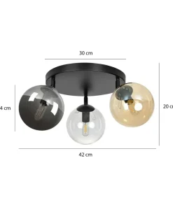 Store Sklep Kaja Lampa sufitowa okrągła podsufitka i klosze 779/3APREM | Kaja
