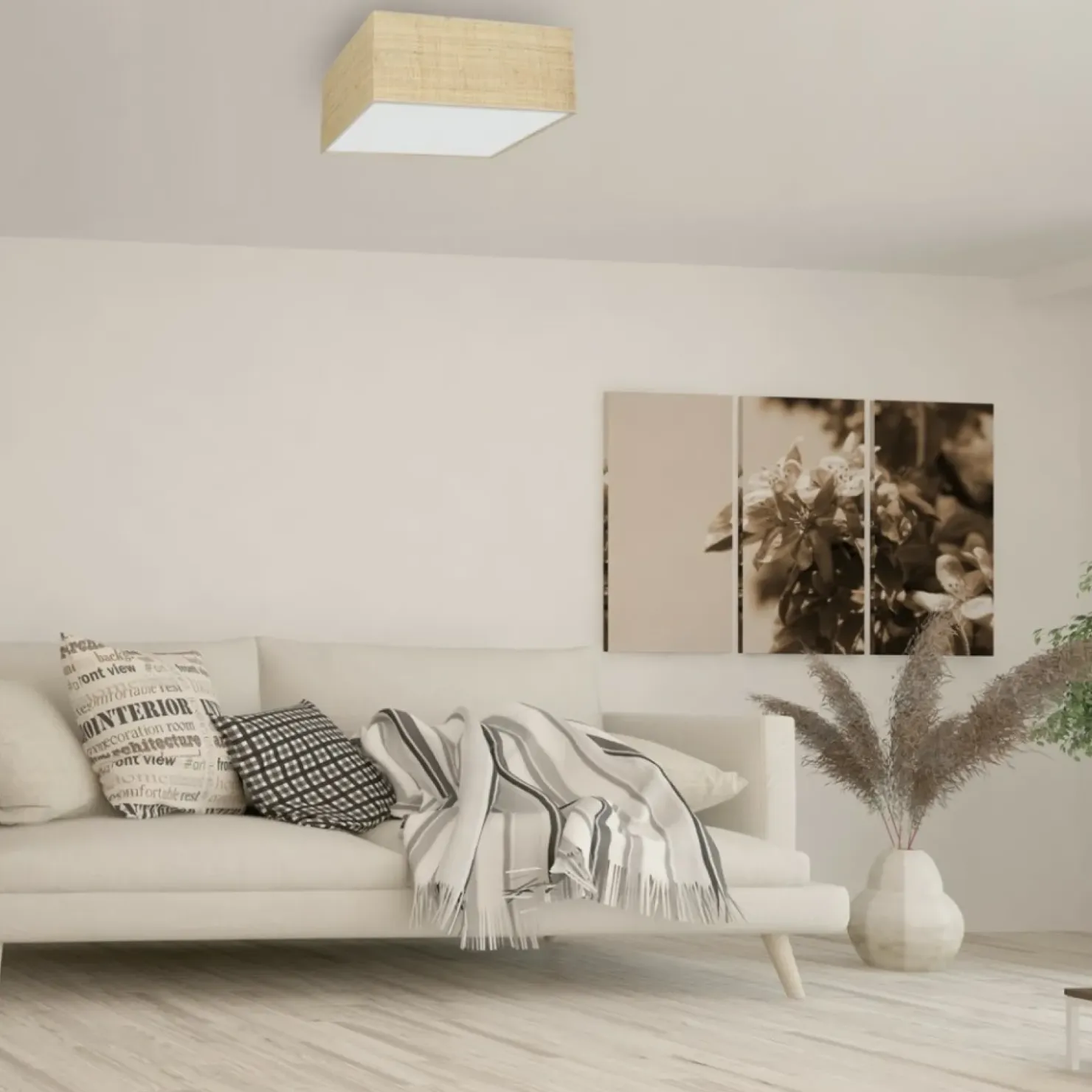 Lampa sufitowa, plafon w naturalnych kolorach MLP7485 z serii MARSHALL | Kaja Oś*Sklep Kaja Flash Sale