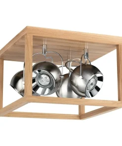 Hot Sklep Kaja Lampa sufitowa plafon z drewna z reflektorami 5227474 ROY | Kaja