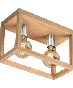 Outlet Sklep Kaja Lampa sufitowa podwójny drewniany box do sypialni 9158274 KAGO | Kaja