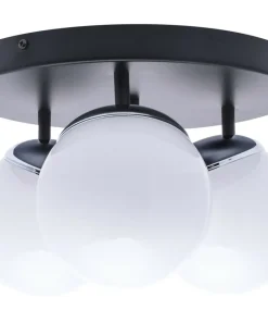 Clearance Sklep Kaja Lampa sufitowa, trzy klosze, czarna podstawa MLP8874 z serii SFERA | Kaja Oświet chrom