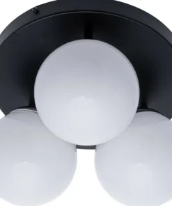 Clearance Sklep Kaja Lampa sufitowa, trzy klosze, czarna podstawa MLP8874 z serii SFERA | Kaja Oświet chrom