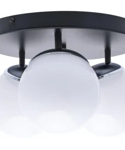 Clearance Sklep Kaja Lampa sufitowa, trzy klosze, czarna podstawa MLP8874 z serii SFERA | Kaja Oświet chrom