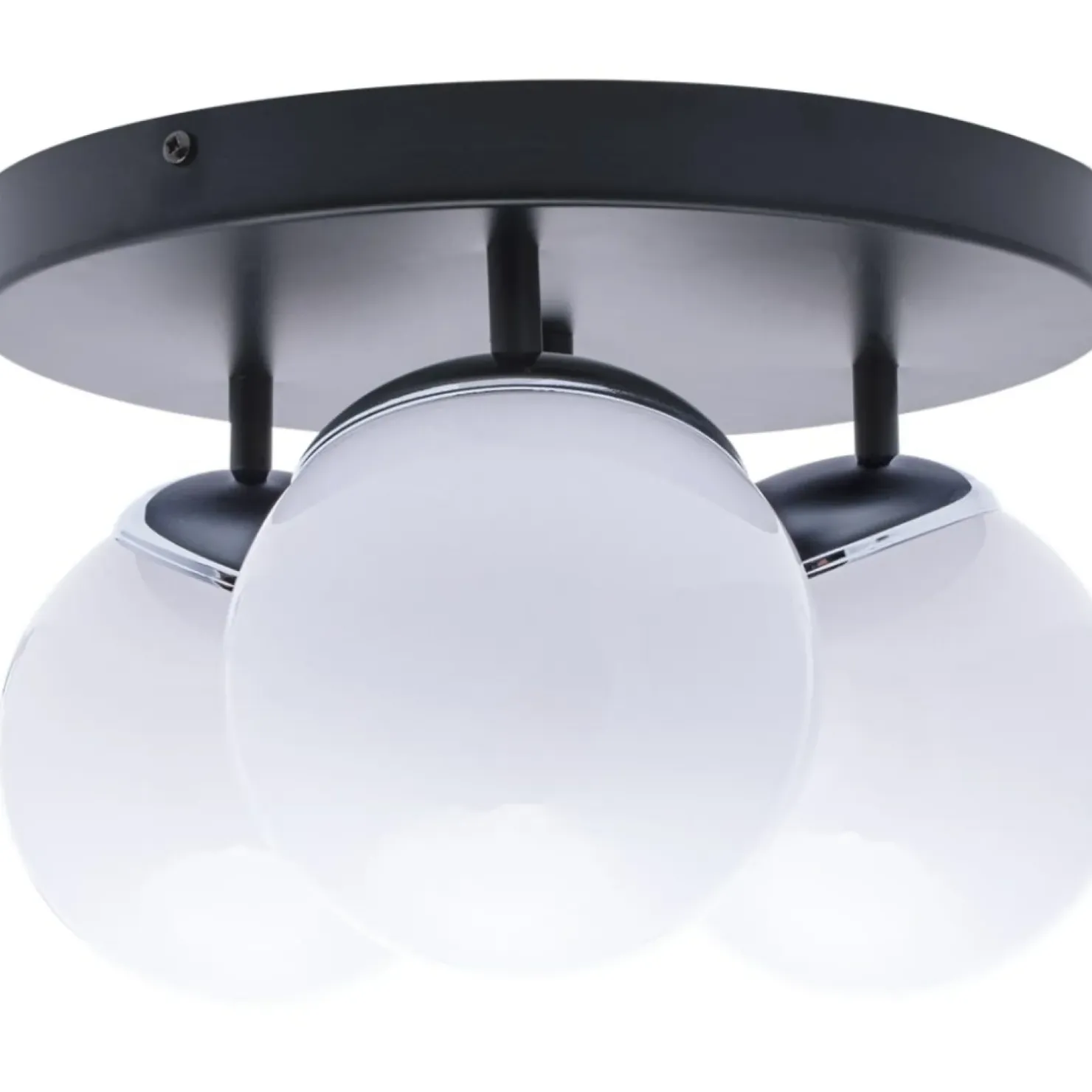 Clearance Sklep Kaja Lampa sufitowa, trzy klosze, czarna podstawa MLP8874 z serii SFERA | Kaja Oświet chrom