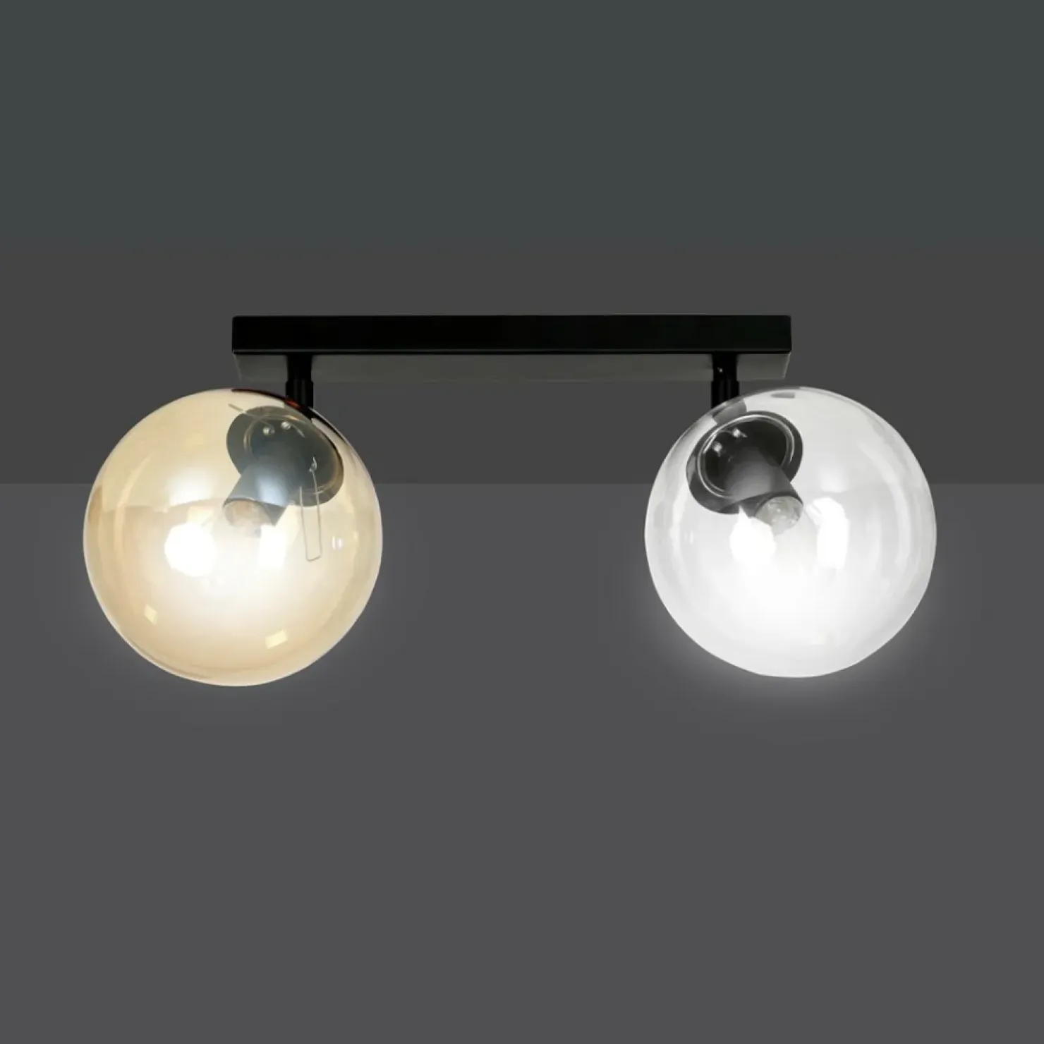 Flash Sale Sklep Kaja Lampa sufitowa typu listwa z dwoma kloszami 779/2 | Kaja Oświetlenie