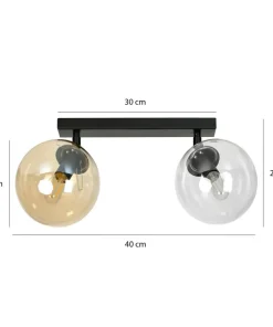 Flash Sale Sklep Kaja Lampa sufitowa typu listwa z dwoma kloszami 779/2 | Kaja Oświetlenie
