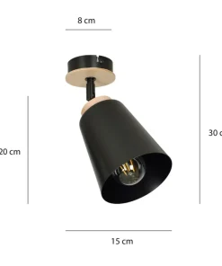 Cheap Sklep Kaja lampa sufitowa w kolorze czarnym i drewna 725/1 | Kaja Oświetlenie