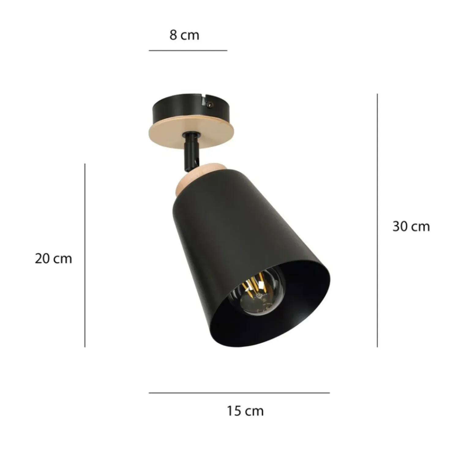 Cheap Sklep Kaja lampa sufitowa w kolorze czarnym i drewna 725/1 | Kaja Oświetlenie