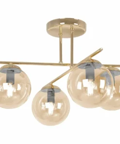 Cheap Sklep Kaja Lampa sufitowa w kolorze złota z czterema kloszami K-5413 z serii GRAND