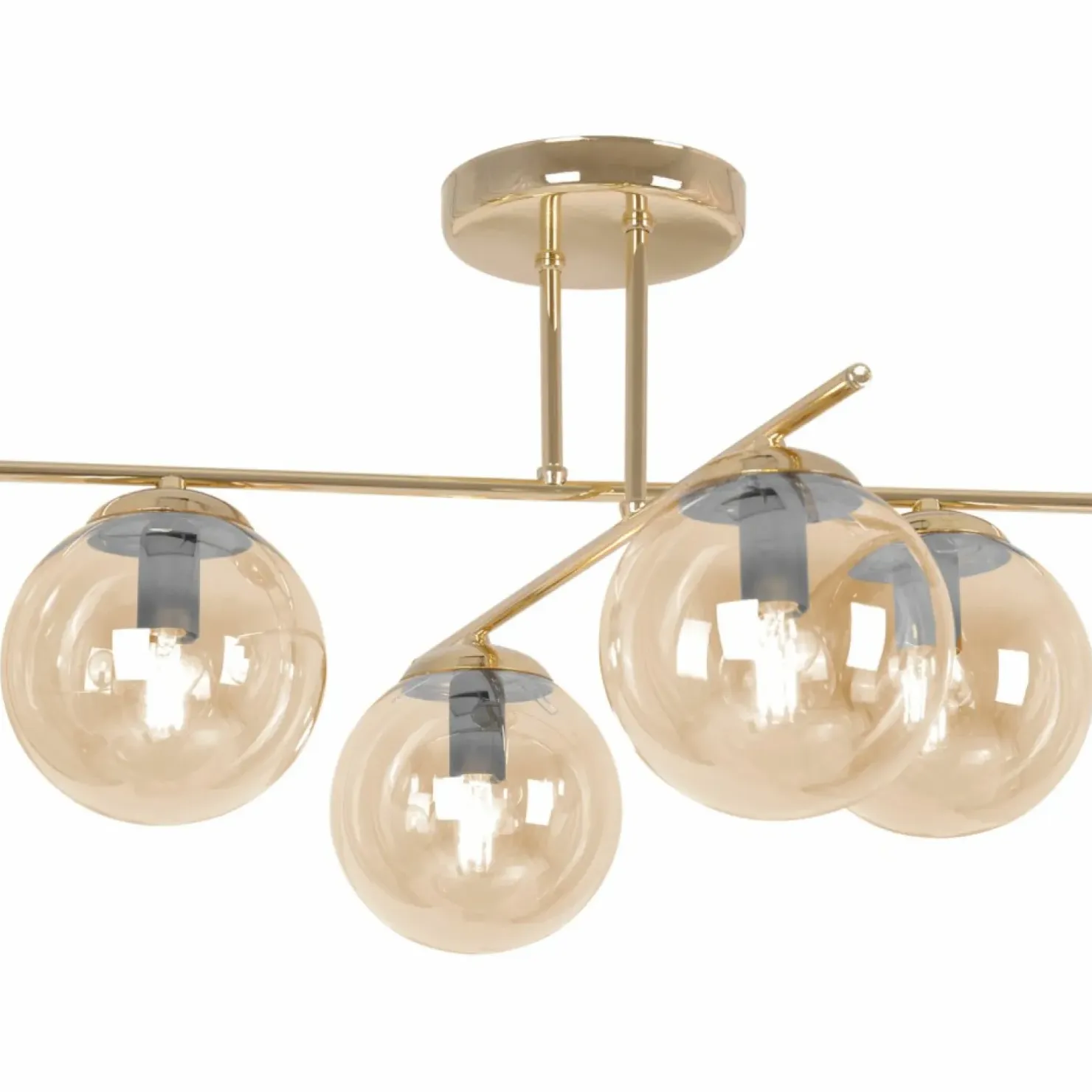 Cheap Sklep Kaja Lampa sufitowa w kolorze złota z czterema kloszami K-5413 z serii GRAND
