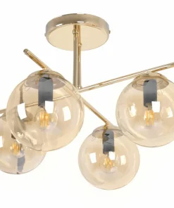 Cheap Sklep Kaja Lampa sufitowa w kolorze złota z czterema kloszami K-5413 z serii GRAND