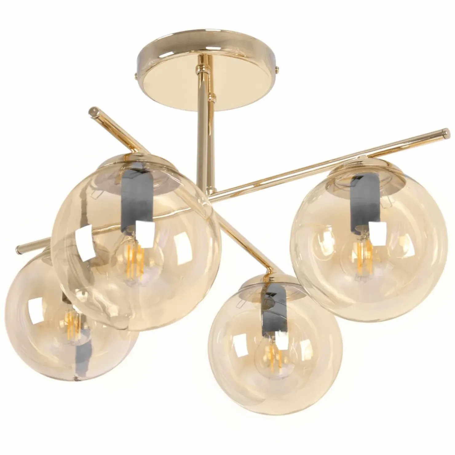 Cheap Sklep Kaja Lampa sufitowa w kolorze złota z czterema kloszami K-5413 z serii GRAND