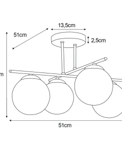 Cheap Sklep Kaja Lampa sufitowa w kolorze złota z czterema kloszami K-5413 z serii GRAND