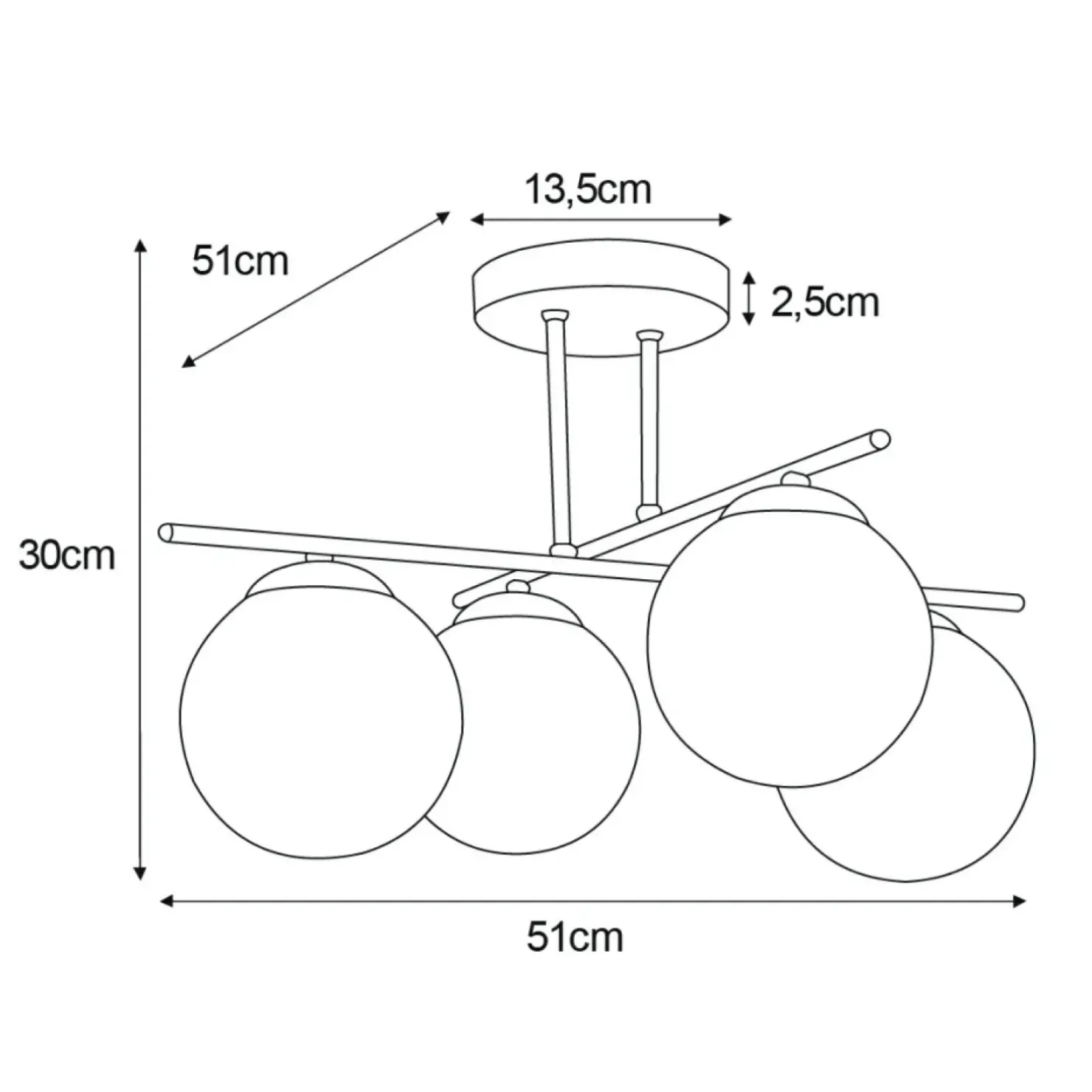 Cheap Sklep Kaja Lampa sufitowa w kolorze złota z czterema kloszami K-5413 z serii GRAND