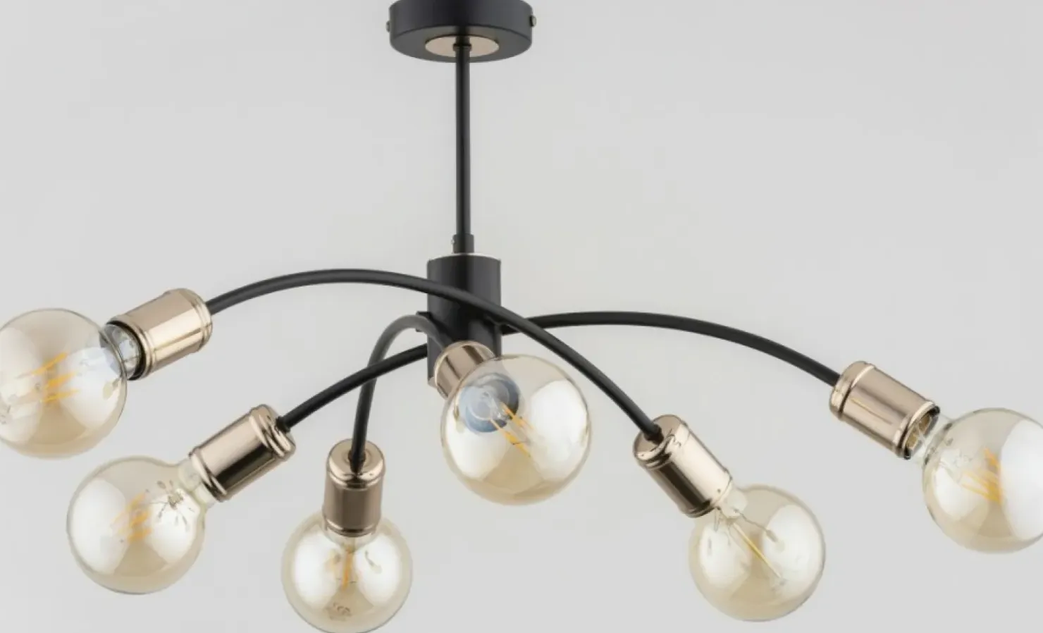 Clearance Sklep Kaja Lampa sufitowa w loftowym stylu, czerń i złoto AL 63051 | Kaja