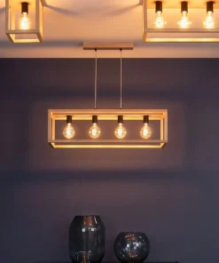 Lampa sufitowa w stylu boho, drewniana skrzynka 9154374 KAGO | Kaja*Sklep Kaja Best