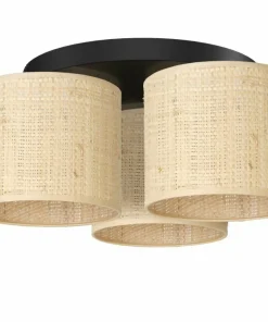 Cheap Sklep Kaja Lampa sufitowa w stylu boho, trzy abażury LX 5276 z serii RATTAN beżowy