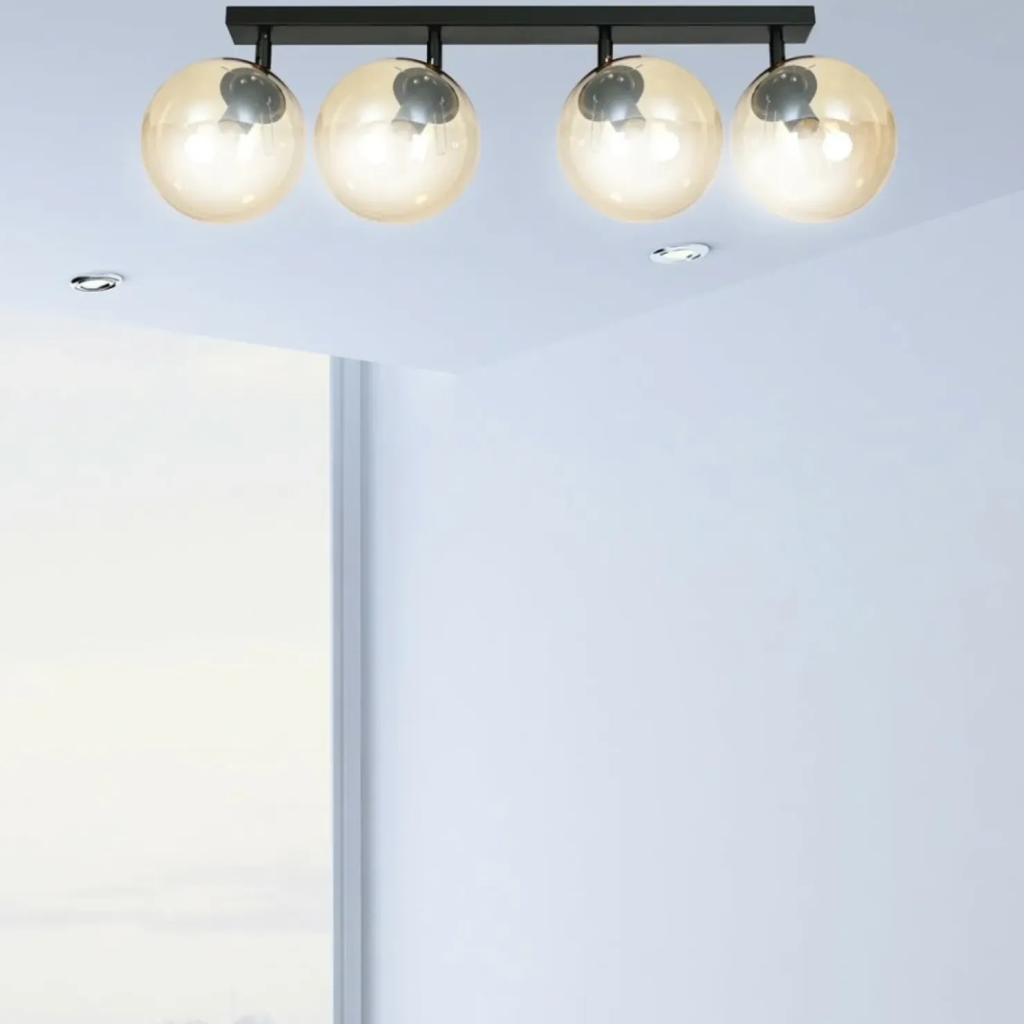 Shop Sklep Kaja Lampa sufitowa z 4 kloszami w kolorze miodu 778/4 | Kaja Oświetlenie