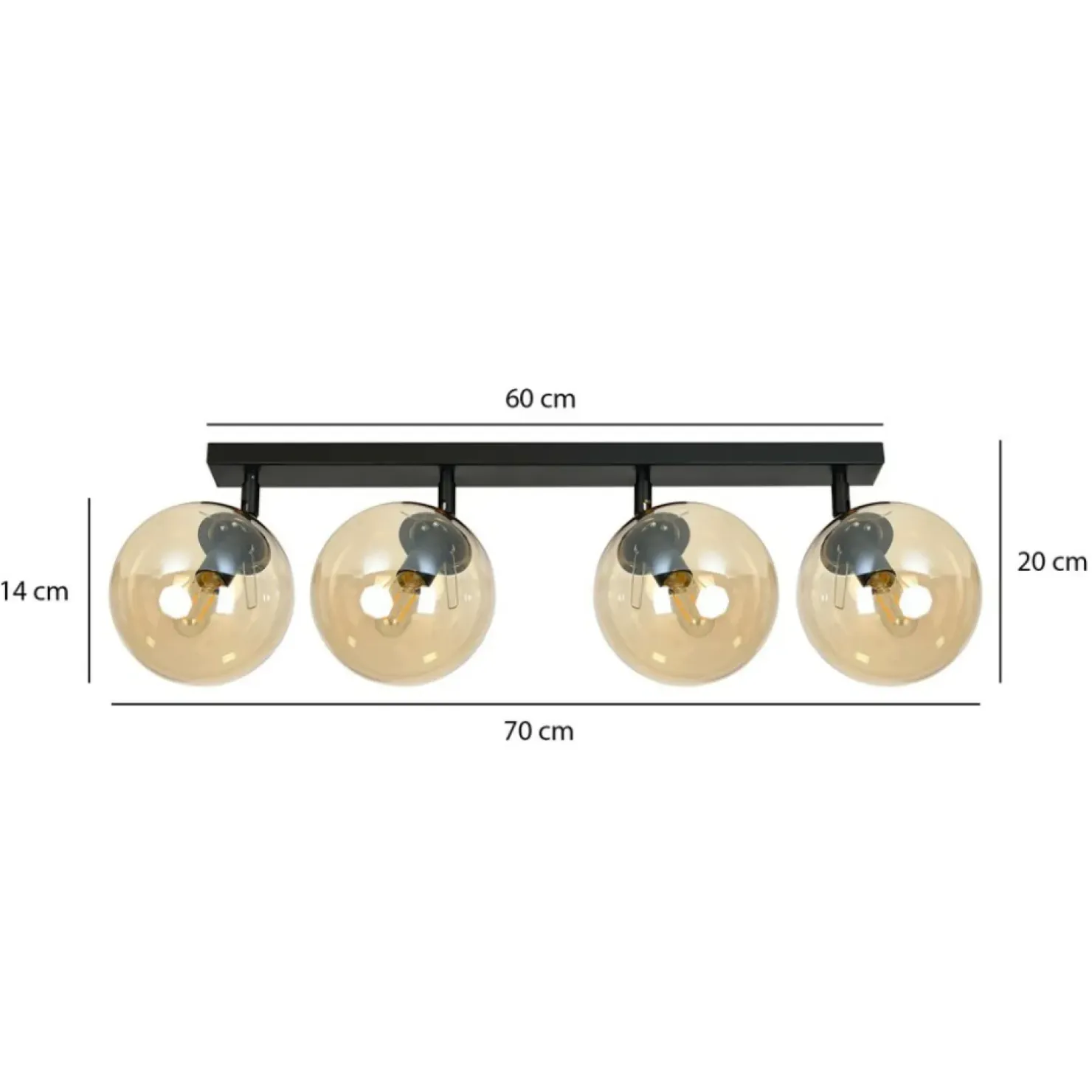 Shop Sklep Kaja Lampa sufitowa z 4 kloszami w kolorze miodu 778/4 | Kaja Oświetlenie