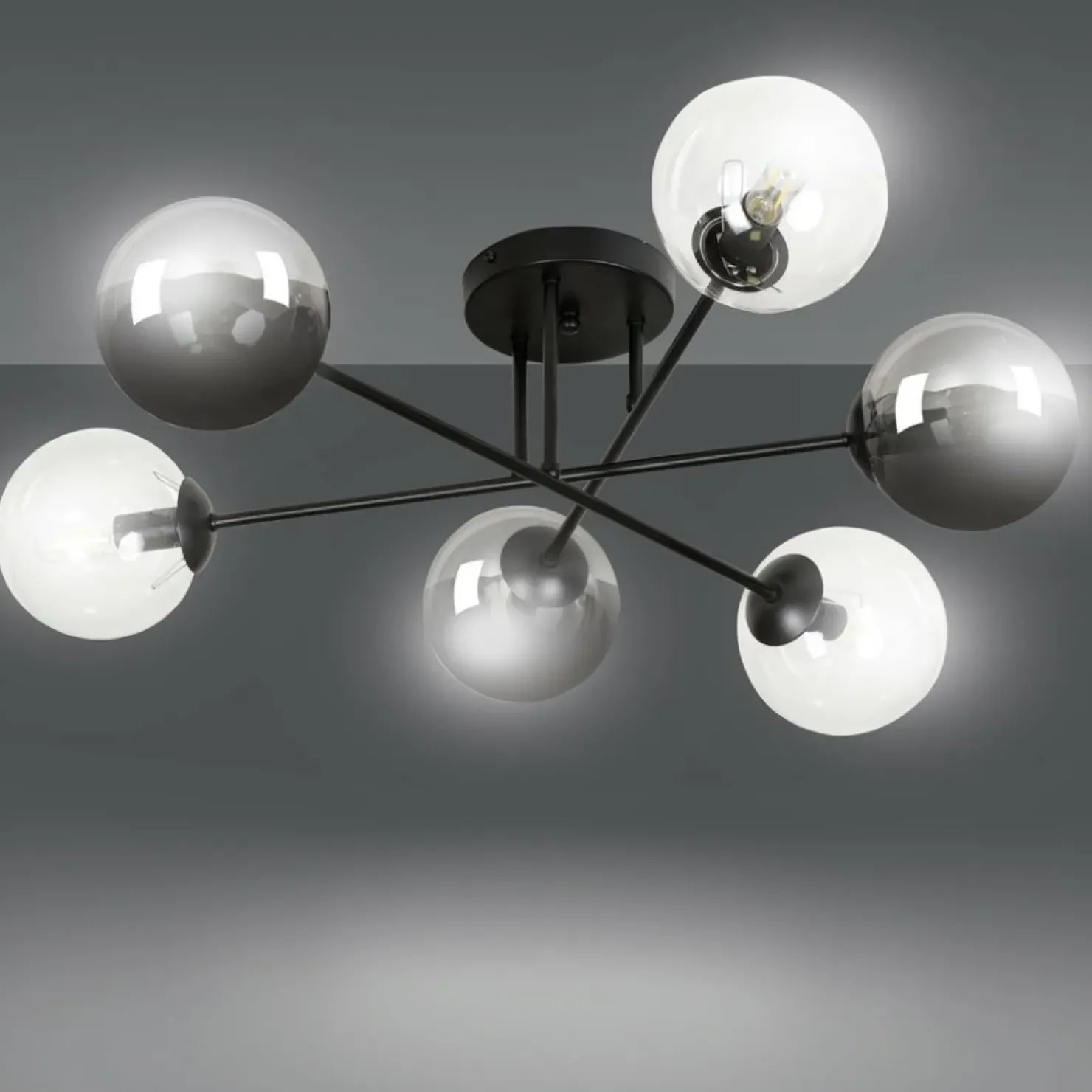 Discount Sklep Kaja Lampa sufitowa z 2 rodzajami kulistych kloszy 834/6B1 | Kaja