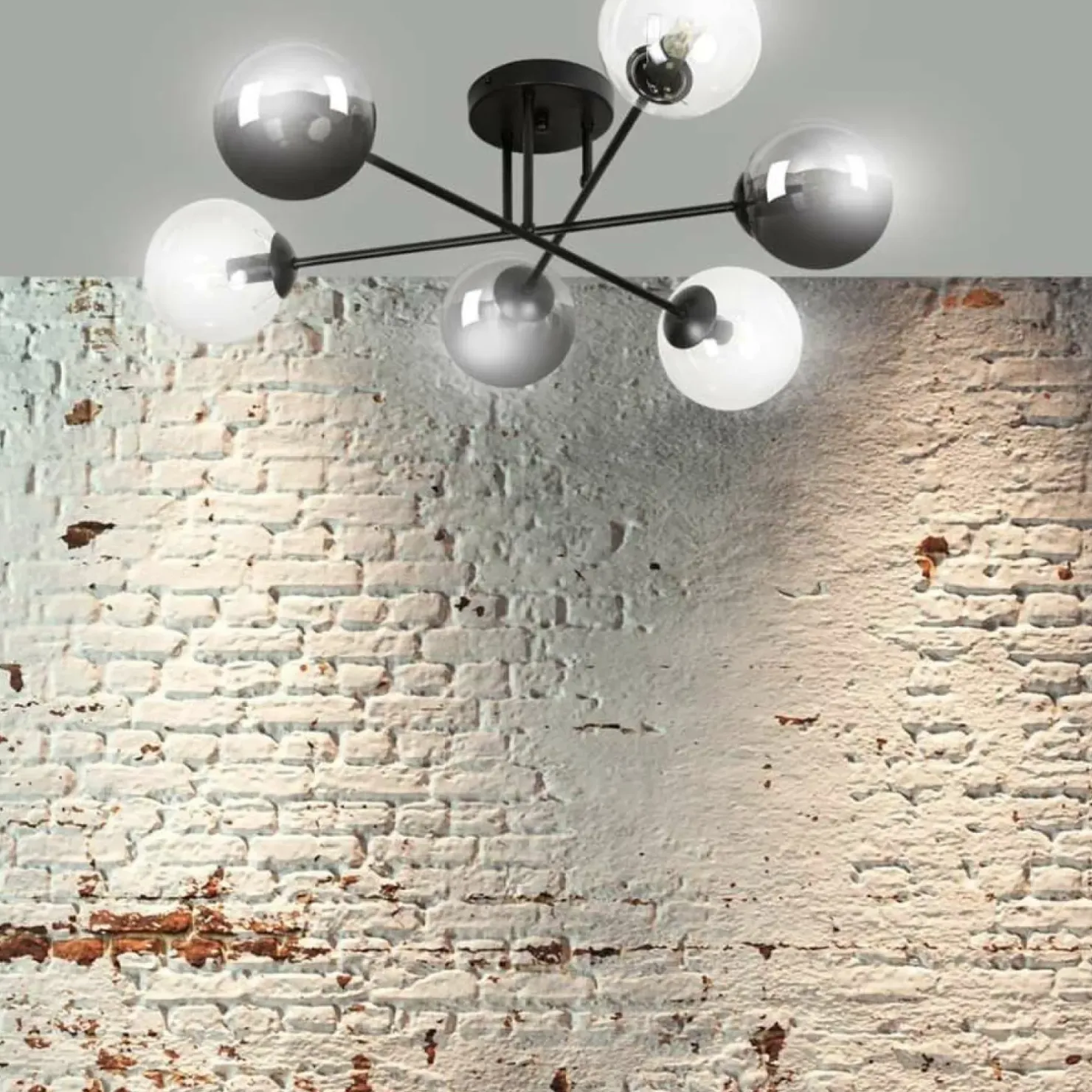 Discount Sklep Kaja Lampa sufitowa z 2 rodzajami kulistych kloszy 834/6B1 | Kaja
