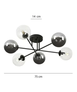 Discount Sklep Kaja Lampa sufitowa z 2 rodzajami kulistych kloszy 834/6B1 | Kaja