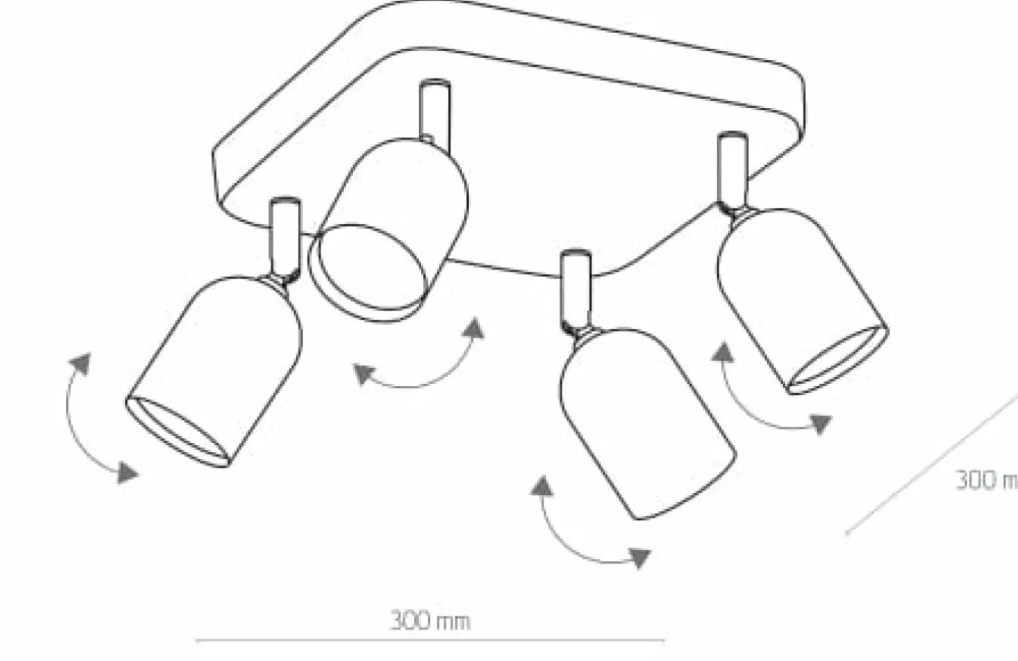 New Sklep Kaja Lampa sufitowa z 4 spotami, do kuchni TK 4414 TOP | Kaja Oświetlenie