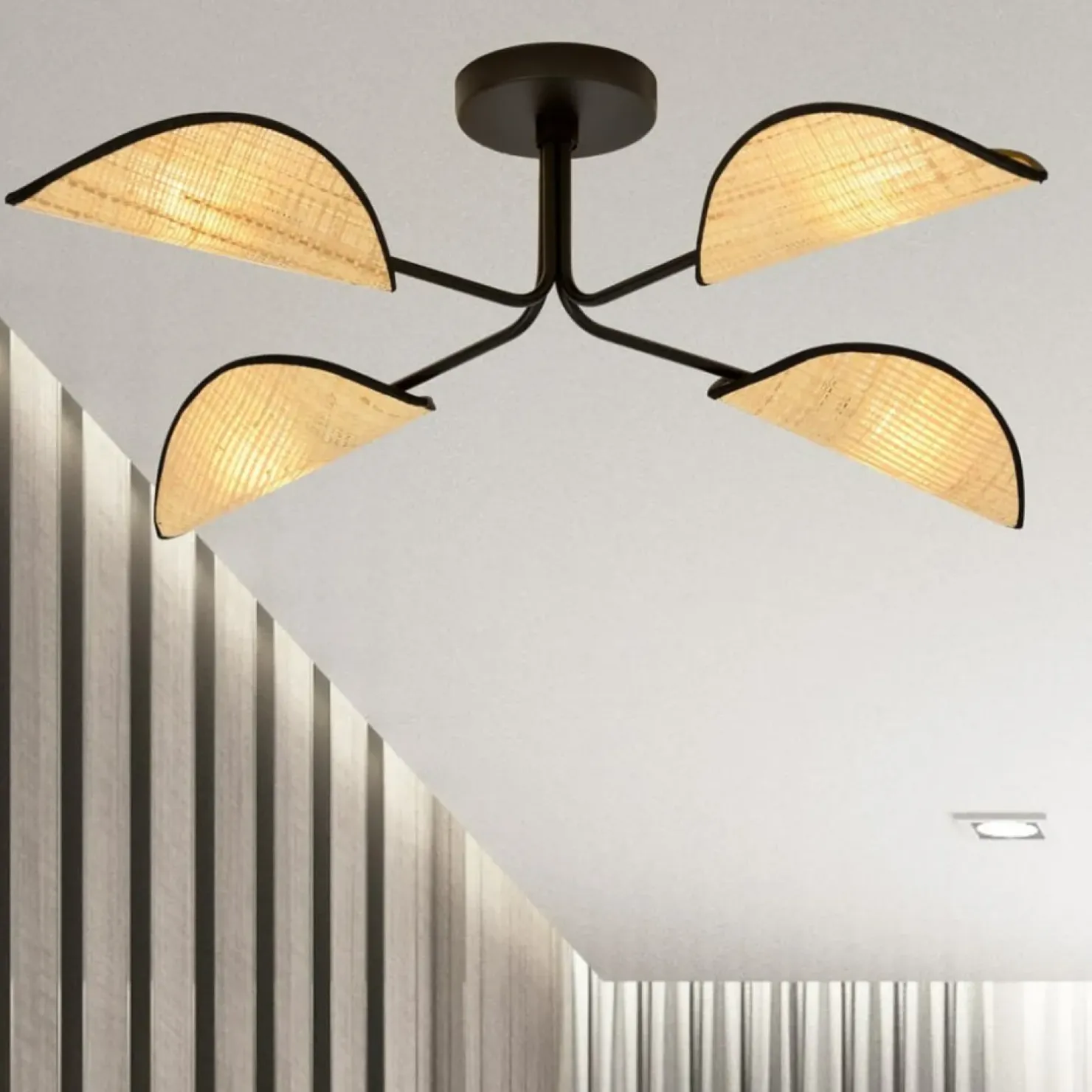 Online Sklep Kaja Lampa sufitowa z abażurami w stylu eco 1172/4 GOMEZ | Kaja Oświetlenie