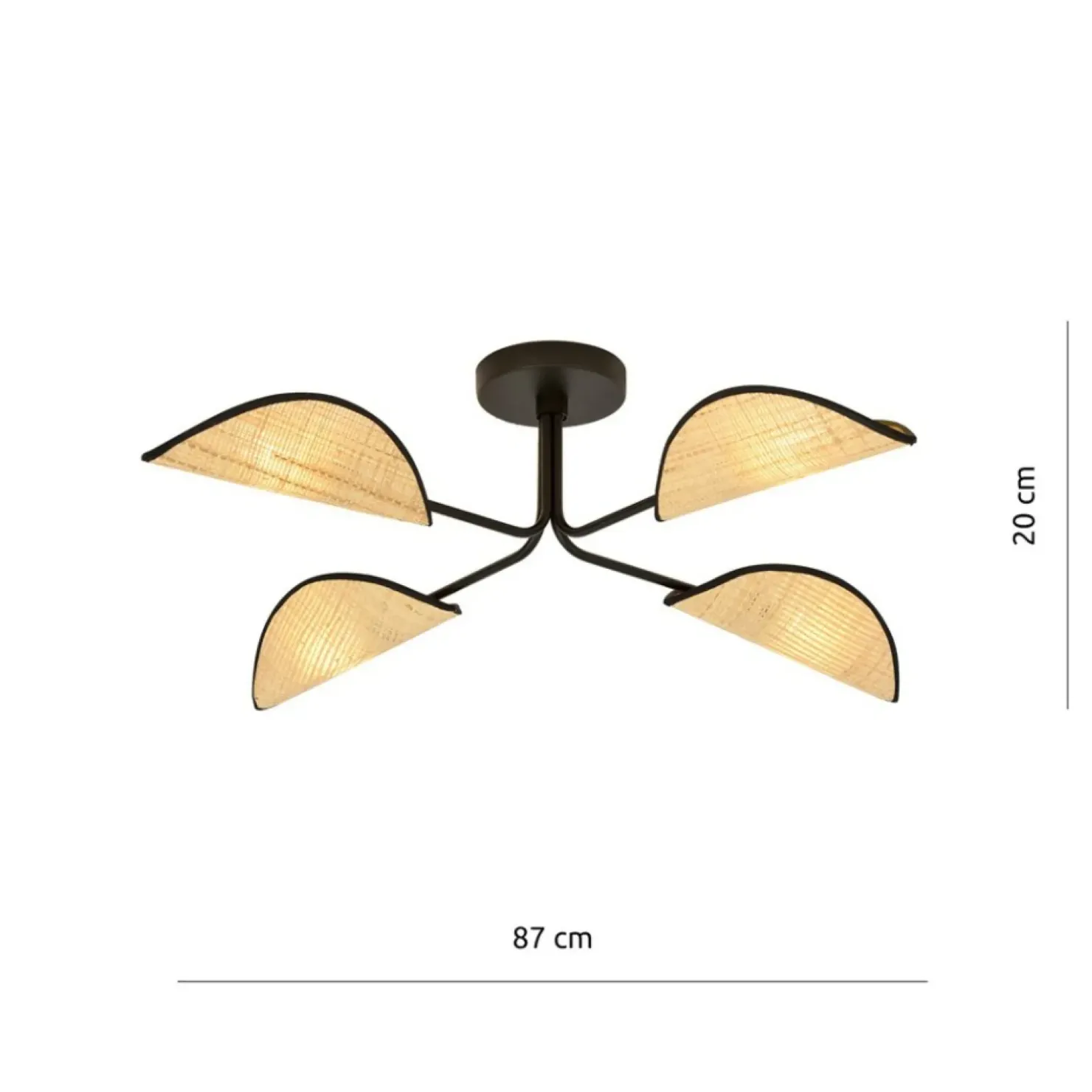 Online Sklep Kaja Lampa sufitowa z abażurami w stylu eco 1172/4 GOMEZ | Kaja Oświetlenie