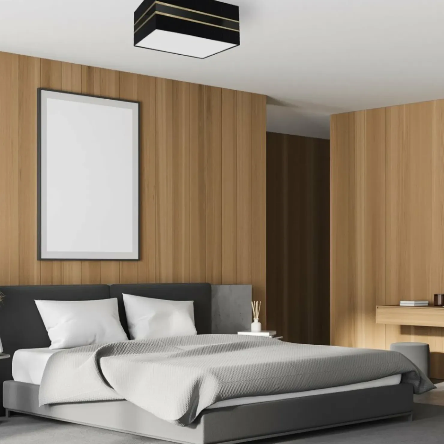 Lampa sufitowa z abażurem w kształcie kwadratu MLP7336 z serii ULTIMO | Kaja Ośw*Sklep Kaja Flash Sale