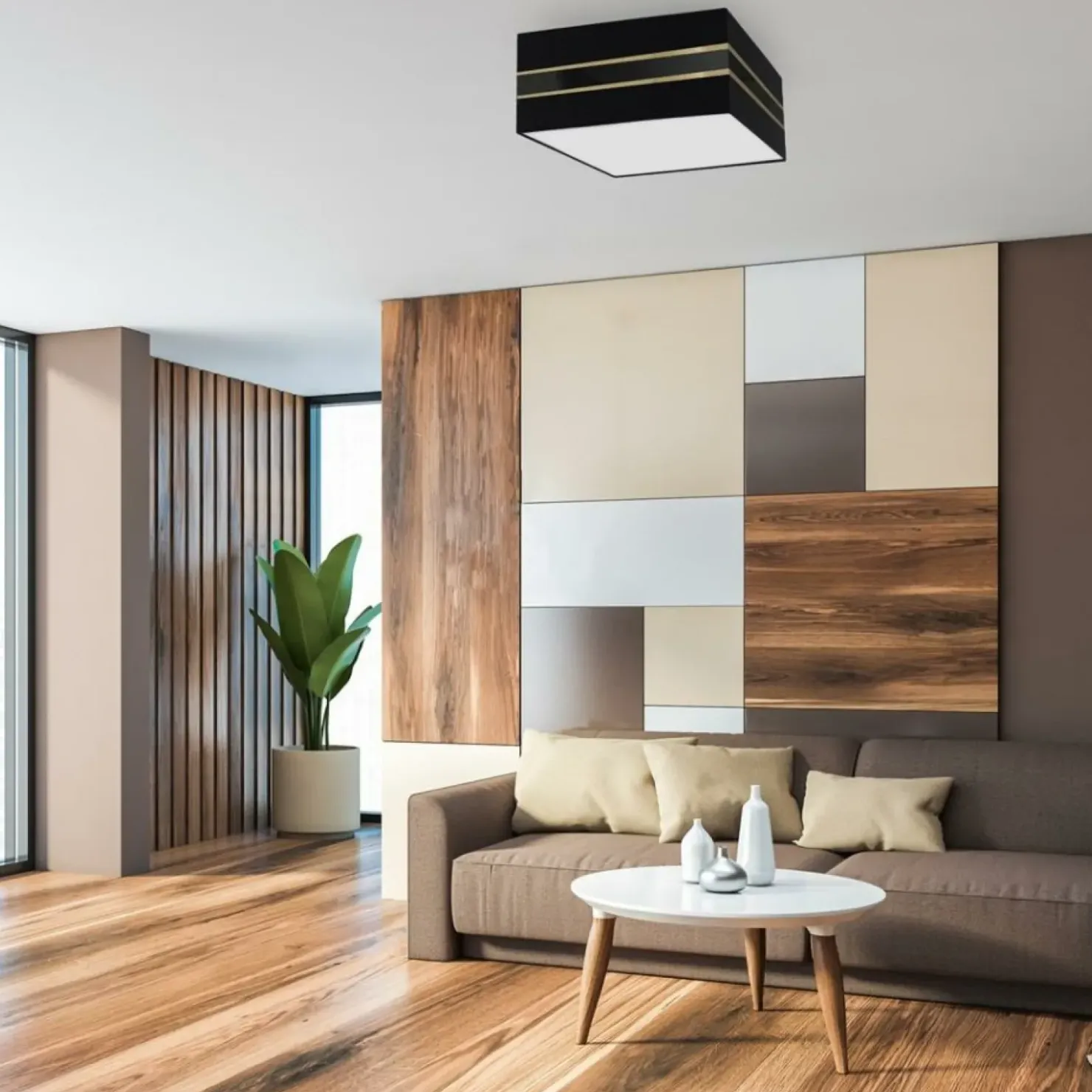 Lampa sufitowa z abażurem w kształcie kwadratu MLP7336 z serii ULTIMO | Kaja Ośw*Sklep Kaja Flash Sale