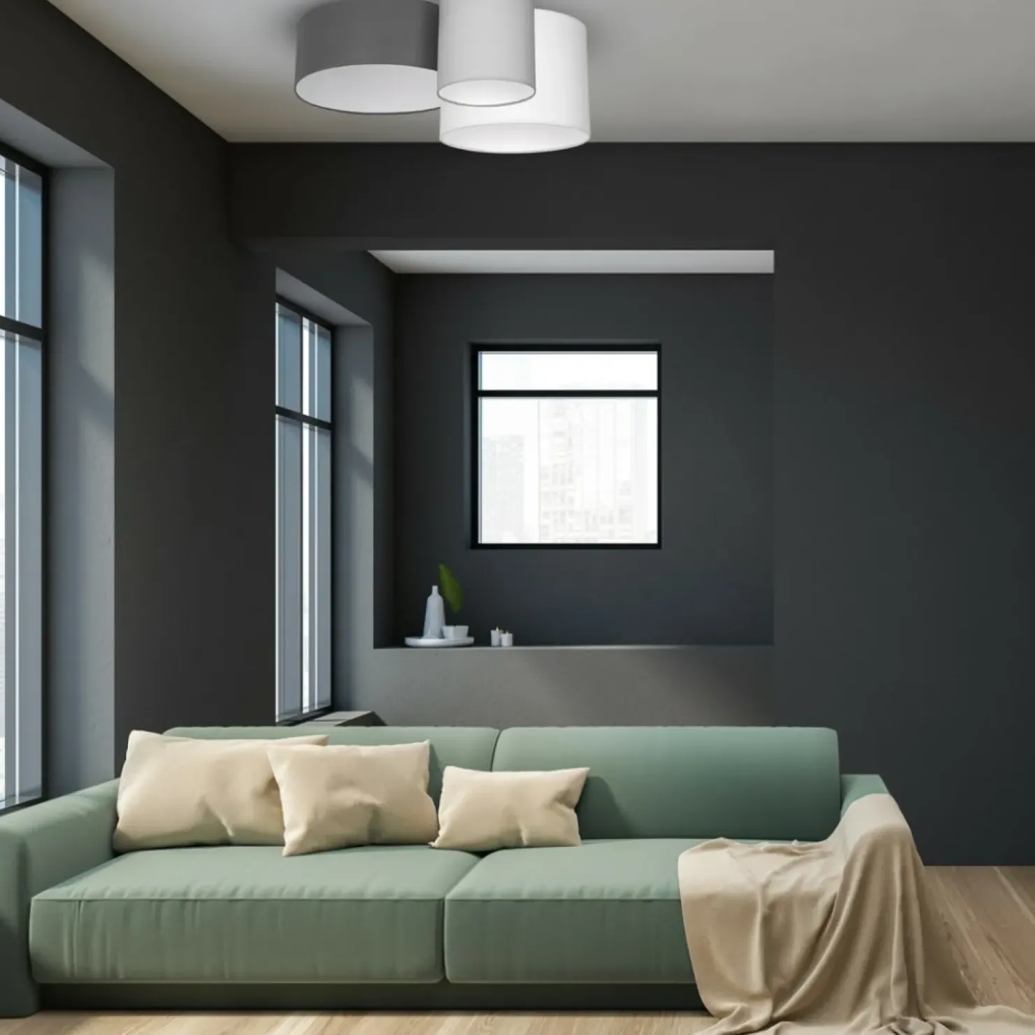 Cheap Sklep Kaja Lampa sufitowa z abazurami w trzech kolorach MLP64590 z serii STAN | Kaja Oświet