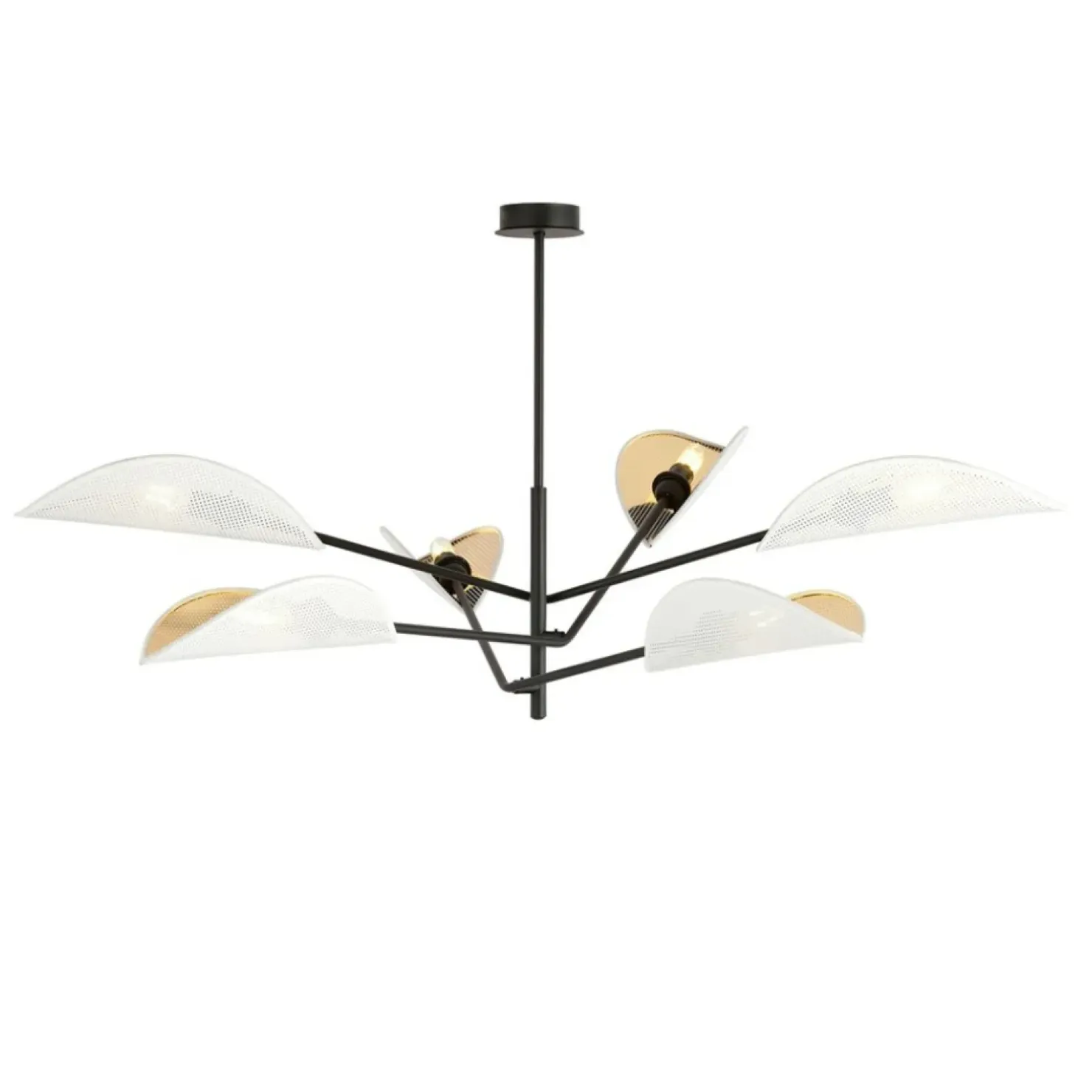 Store Sklep Kaja Lampa sufitowa z biało-złotymi abażurami 1159/6 VENE | Kaja
