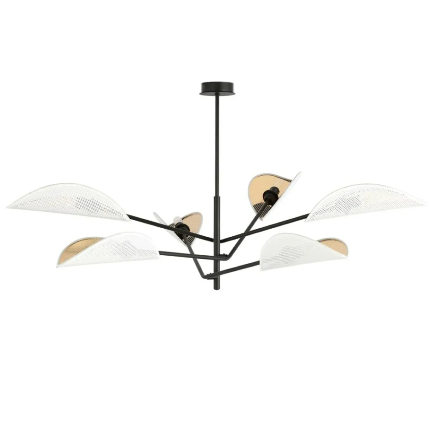 Store Sklep Kaja Lampa sufitowa z biało-złotymi abażurami 1159/6 VENE | Kaja