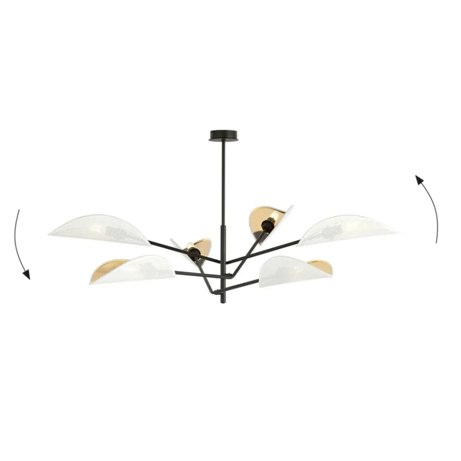 Store Sklep Kaja Lampa sufitowa z biało-złotymi abażurami 1159/6 VENE | Kaja