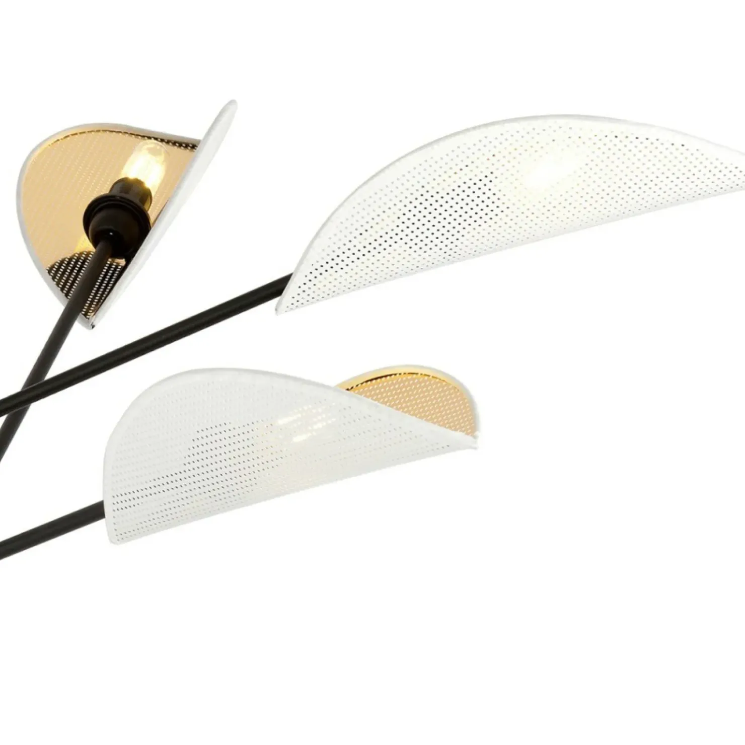 Store Sklep Kaja Lampa sufitowa z biało-złotymi abażurami 1159/6 VENE | Kaja