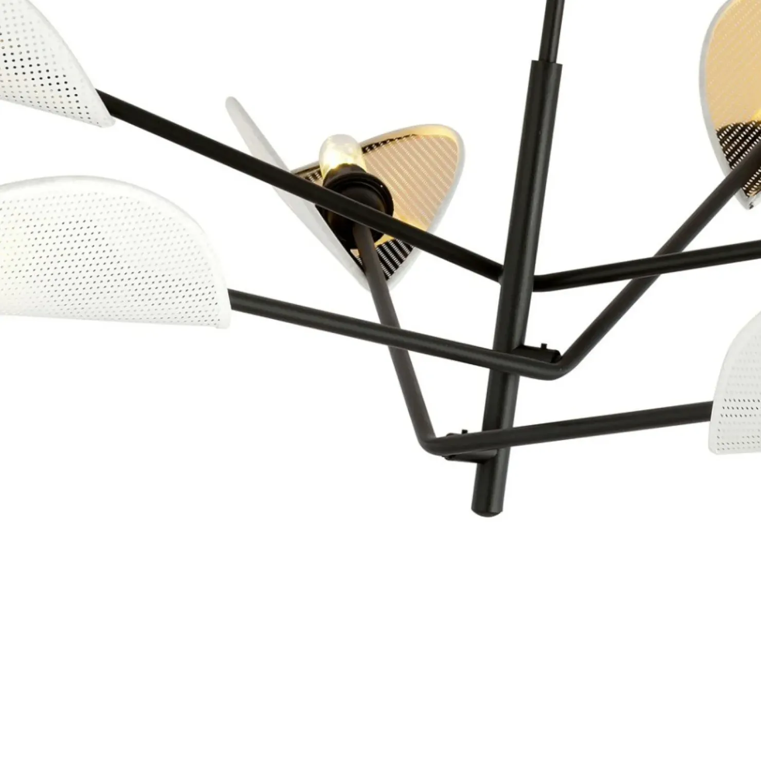 Store Sklep Kaja Lampa sufitowa z biało-złotymi abażurami 1159/6 VENE | Kaja