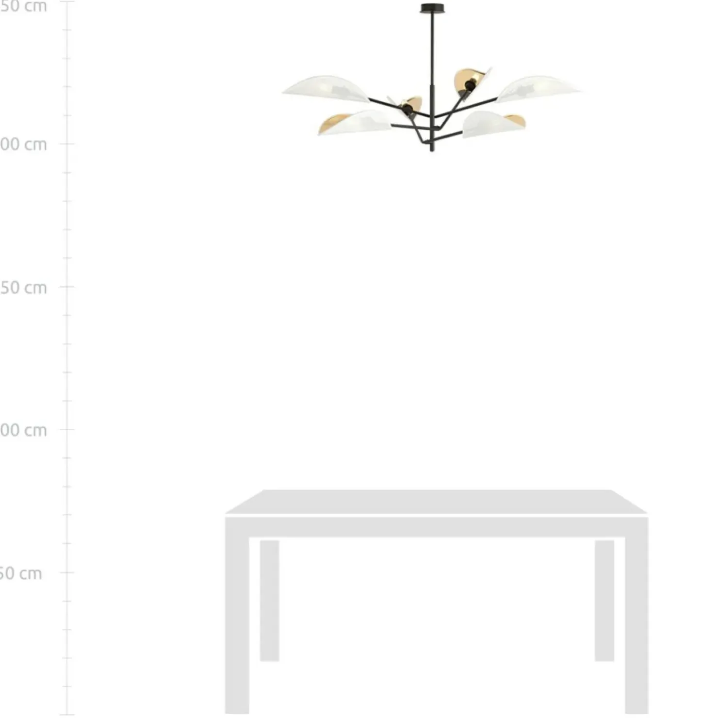 Store Sklep Kaja Lampa sufitowa z biało-złotymi abażurami 1159/6 VENE | Kaja