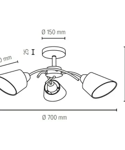 Lampa sufitowa z białymi abażurami, do sypialni 8341328 METTE | Kaja*Sklep Kaja Cheap