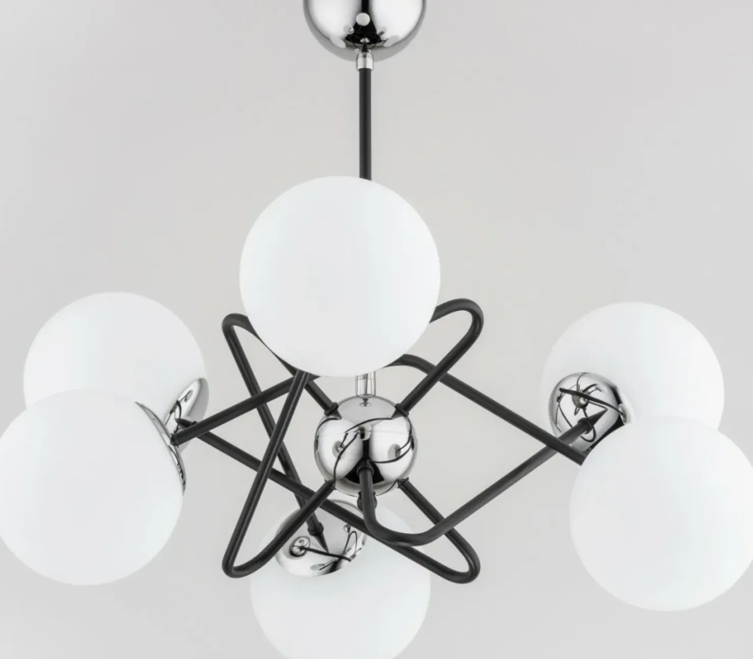 Clearance Sklep Kaja Lampa sufitowa z chromowymi akcentami, 6 kloszy AL 63102 | Kaja