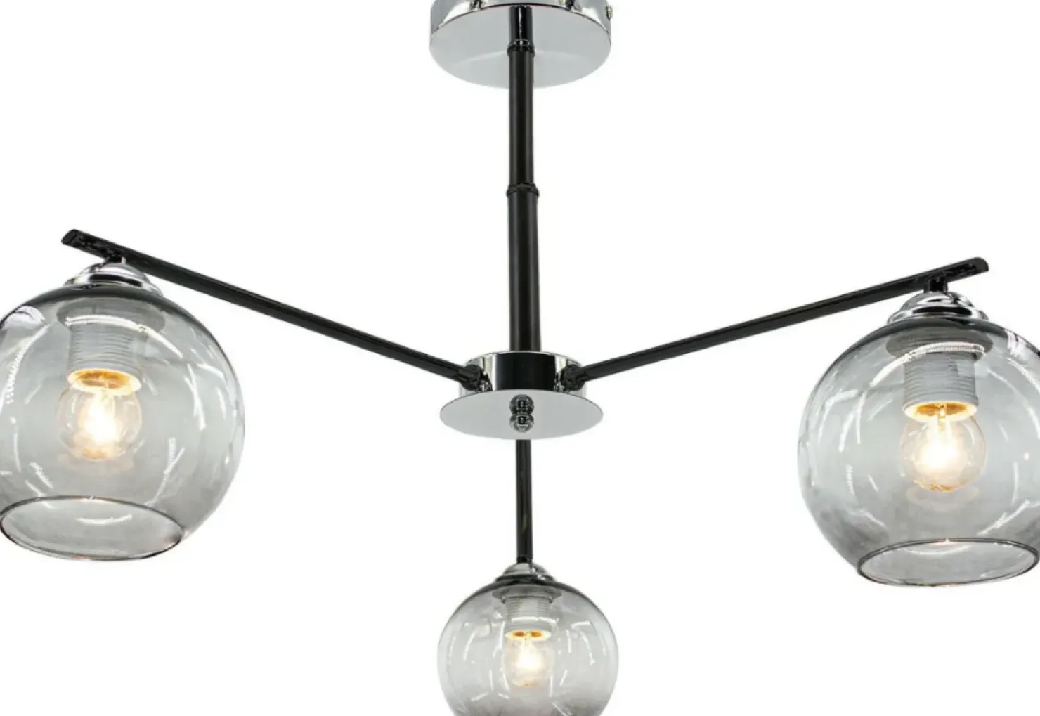 Flash Sale Sklep Kaja Lampa sufitowa z czarno srebrną oprawą 1859/3 8C BL | Kaja Oświetlenie
