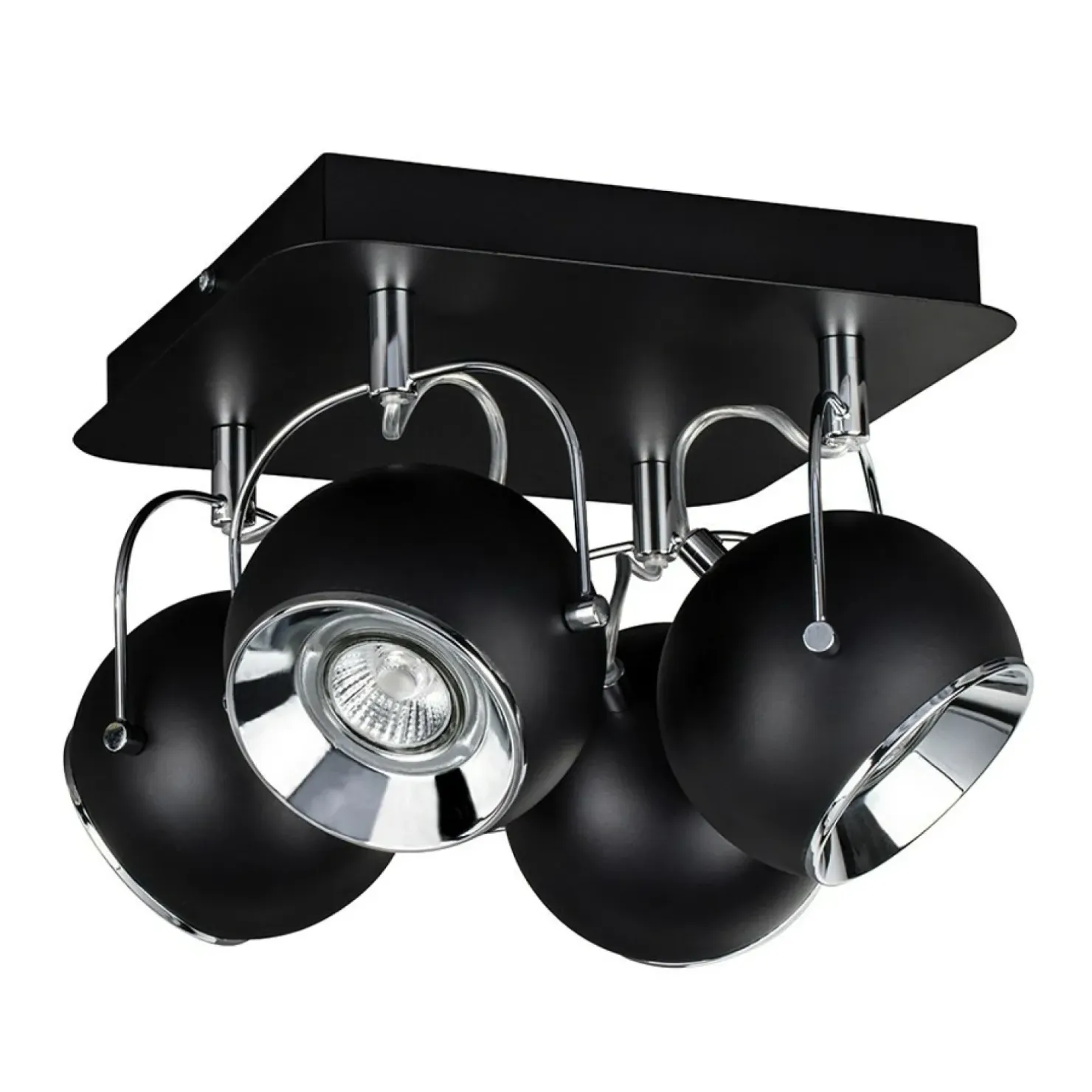 New Sklep Kaja Lampa sufitowa z czarno-srebrnymi reflektorami 5109484 BALL | Kaja