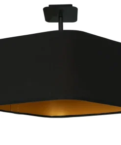New Sklep Kaja Lampa sufitowa z czarno-złotym abażurem ML6367 NAPOLI | Kaja