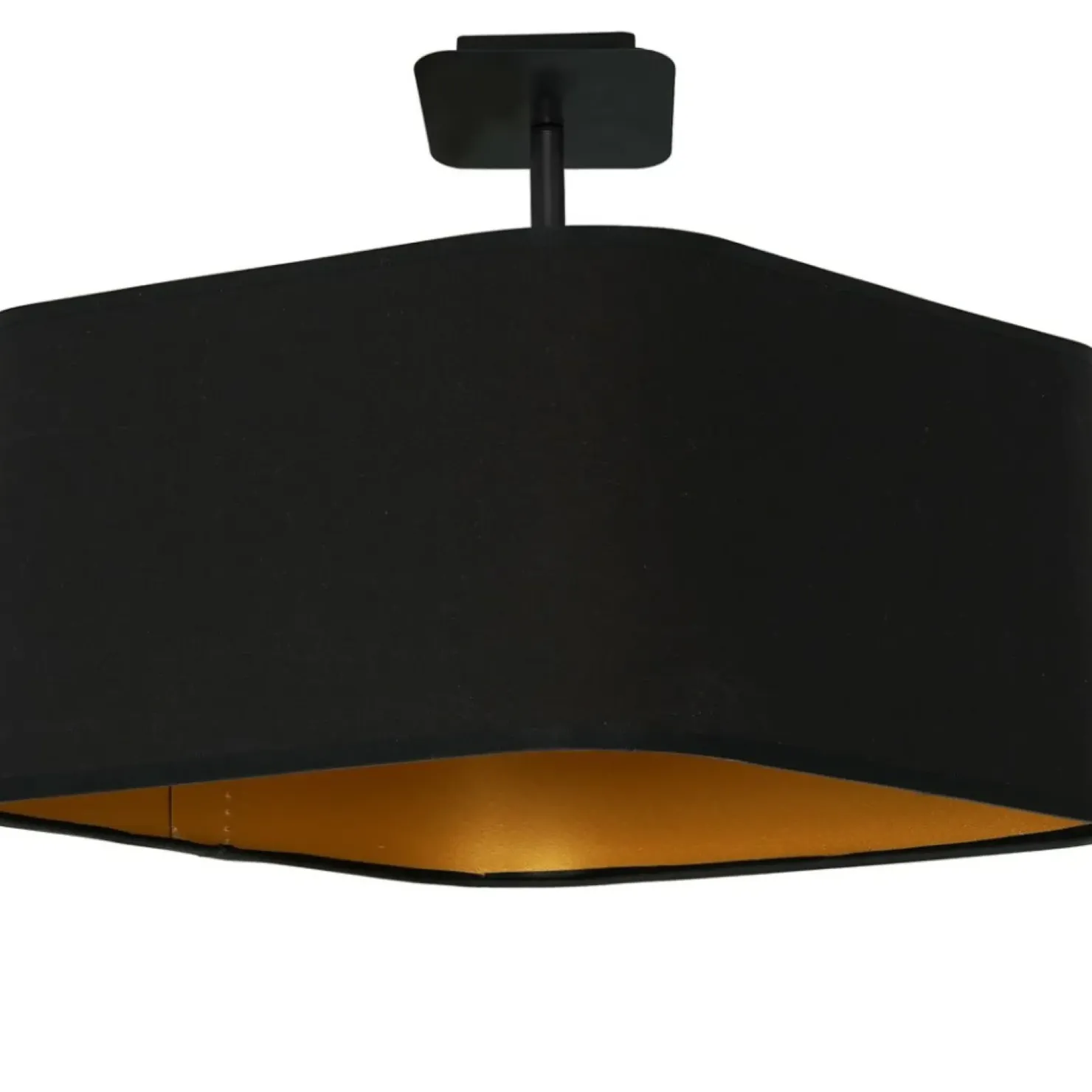 New Sklep Kaja Lampa sufitowa z czarno-złotym abażurem ML6367 NAPOLI | Kaja