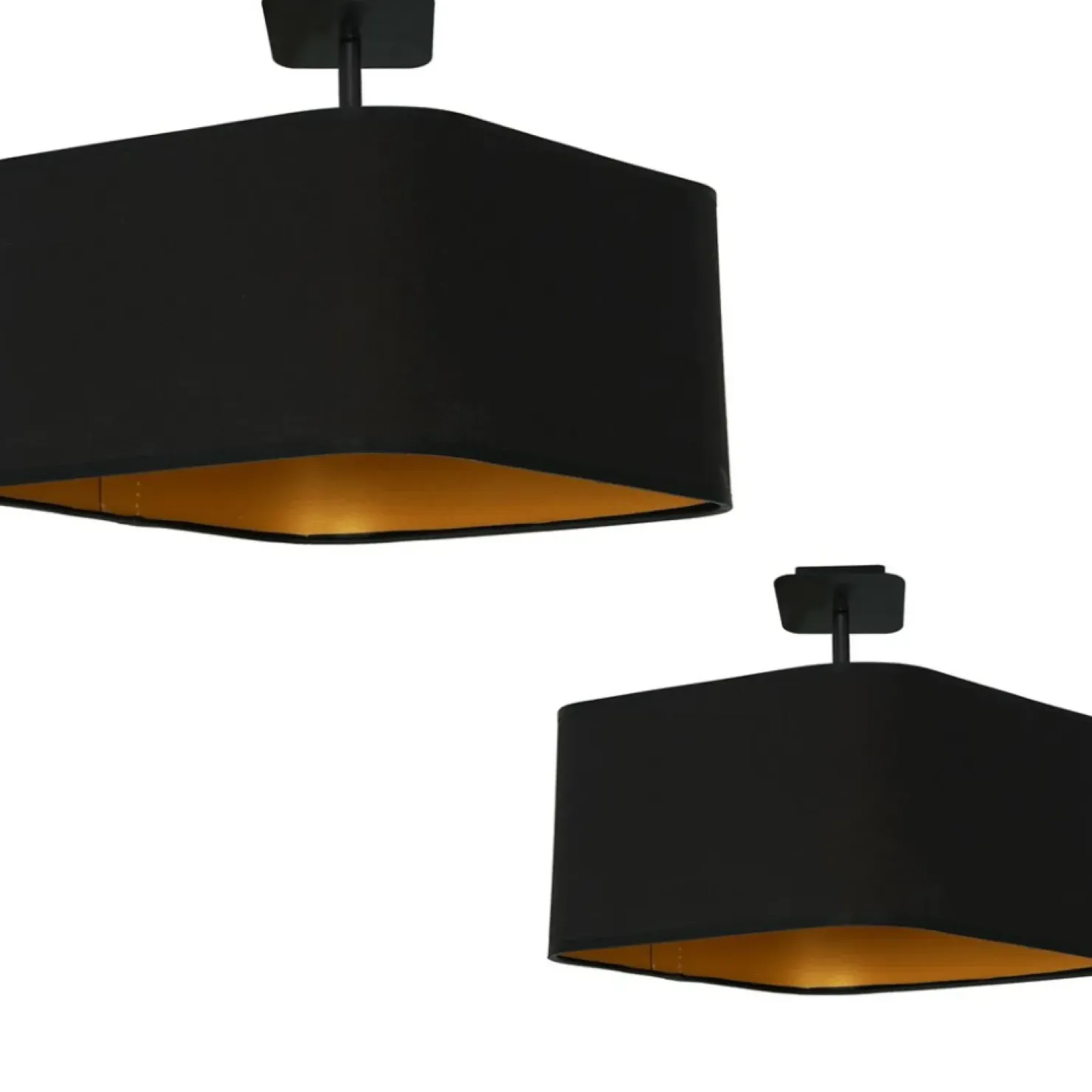 New Sklep Kaja Lampa sufitowa z czarno-złotym abażurem ML6367 NAPOLI | Kaja