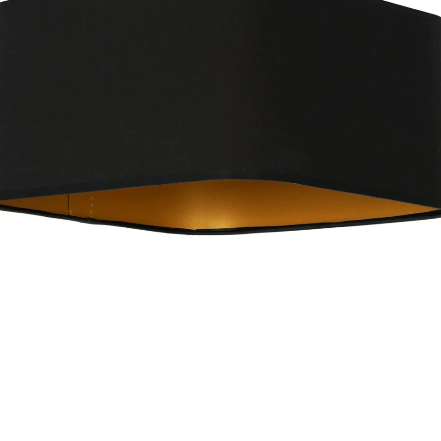 New Sklep Kaja Lampa sufitowa z czarno-złotym abażurem ML6367 NAPOLI | Kaja