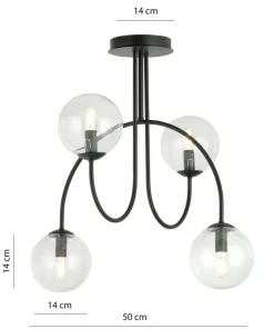 Store Sklep Kaja Lampa sufitowa z czterema kulistymi kloszami 1286/4A z serii ARCHI
